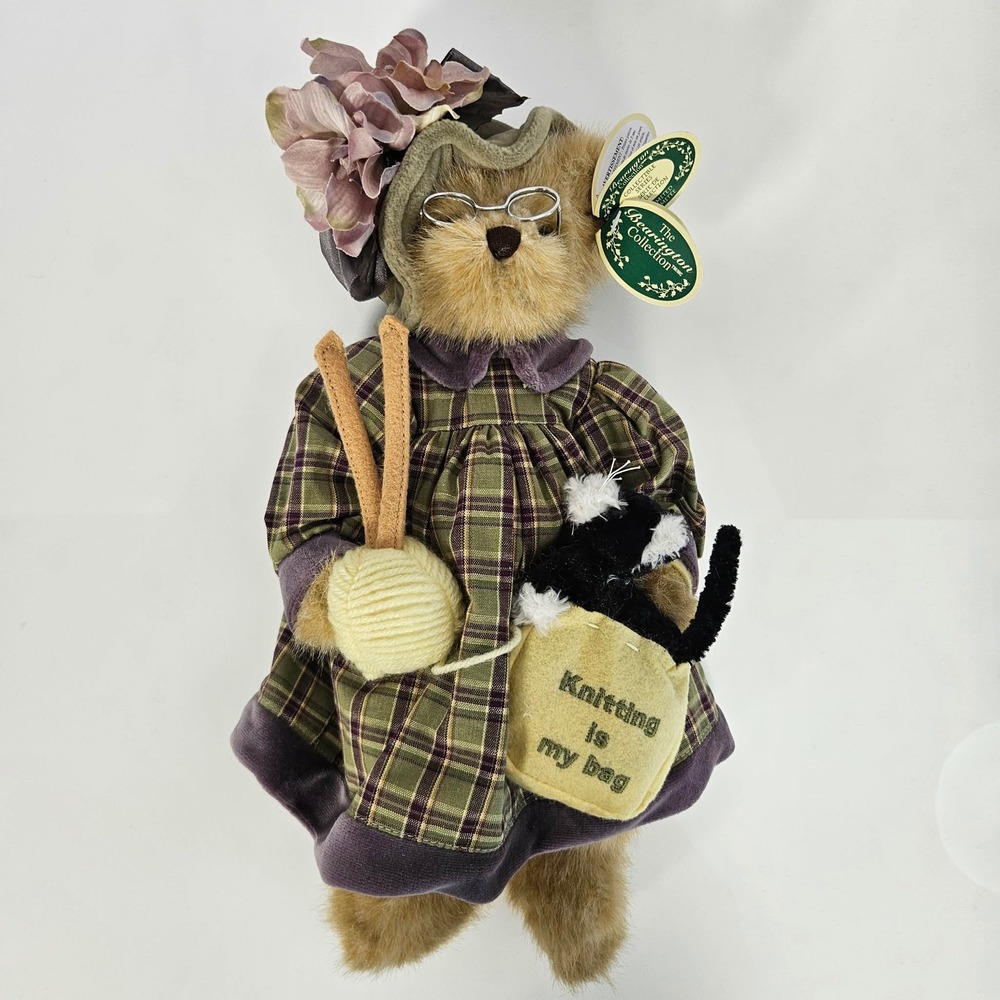 Bearington Collection Mrs Knitter and Pearl 14 inch Jointed Plush Bear F718411